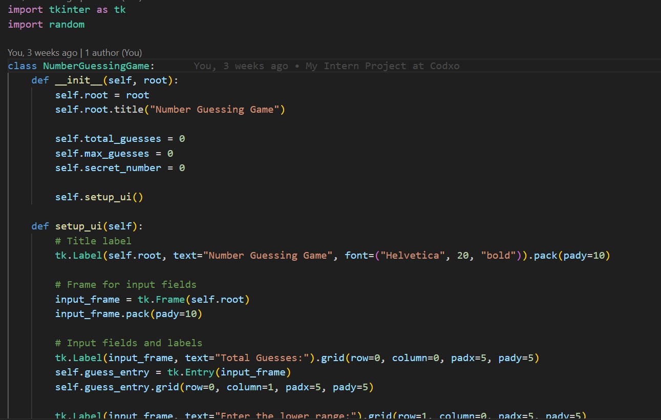 Number Guessing Game Screenshot